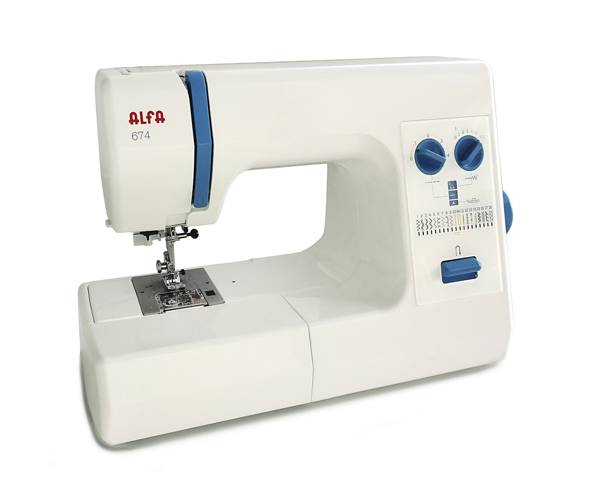 Maquina de coser ALFA: PRACTIK7 + CANILLAS. Luz led+ Ojal 1