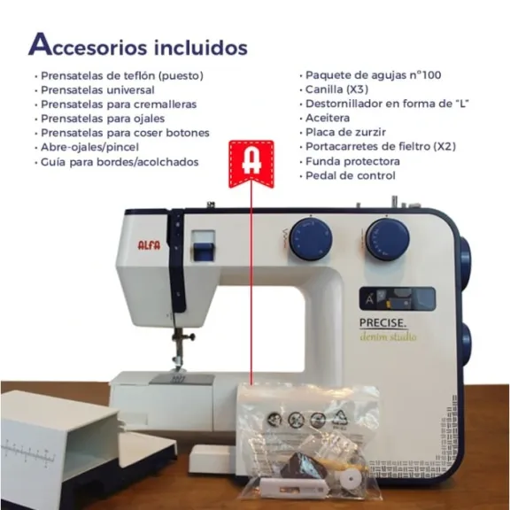 Alfa precise denim studio maquina de coser con motor eco