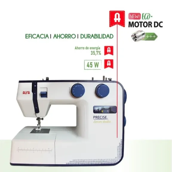 Alfa precise denim studio maquina de coser con motor eco