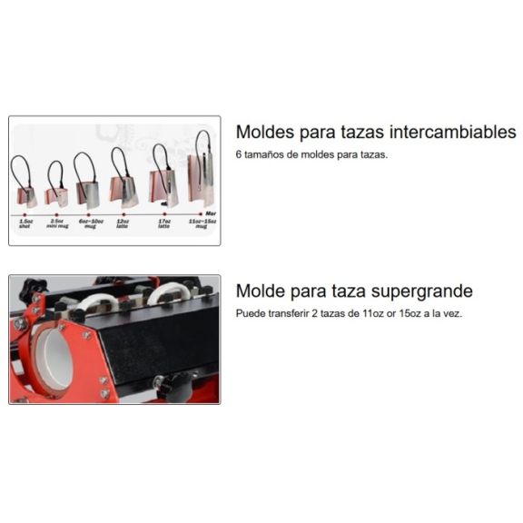 plancha manual para tazas simple y doble microtec